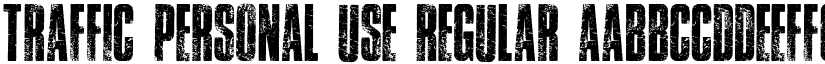 TRAFFIC PERSONAL USE Regular font