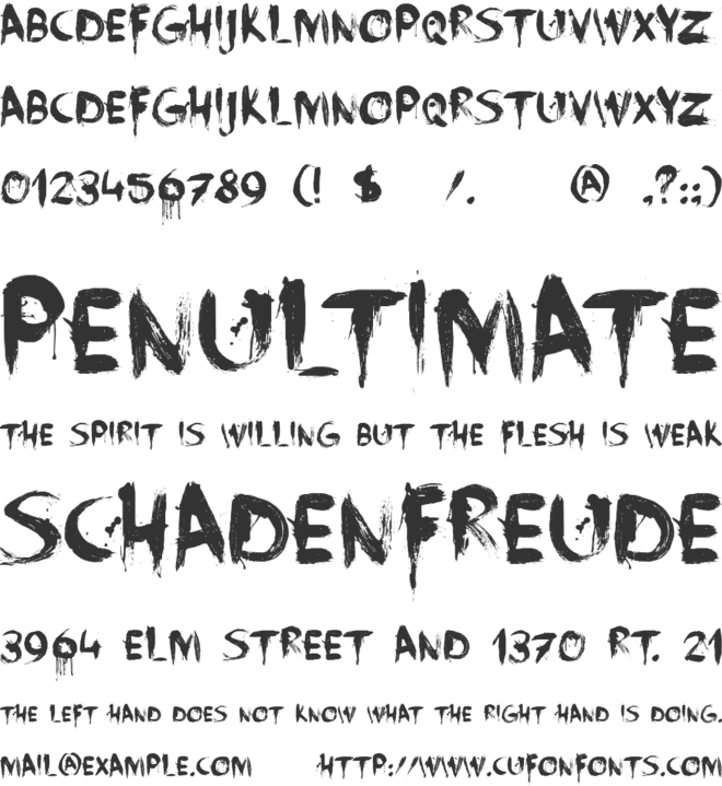 DK Face Your Fears font preview