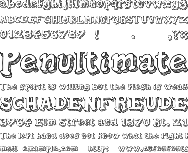 Tequilla Sunrise font preview