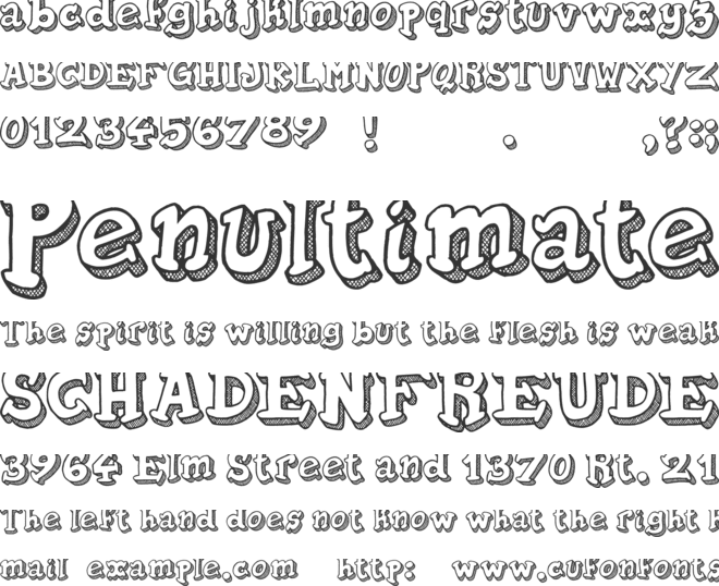 Tequilla Sunrise font preview