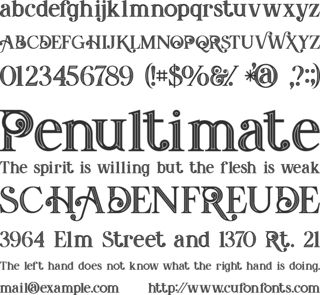 Amadeust Inline font preview