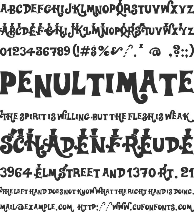 WillyWonka font preview