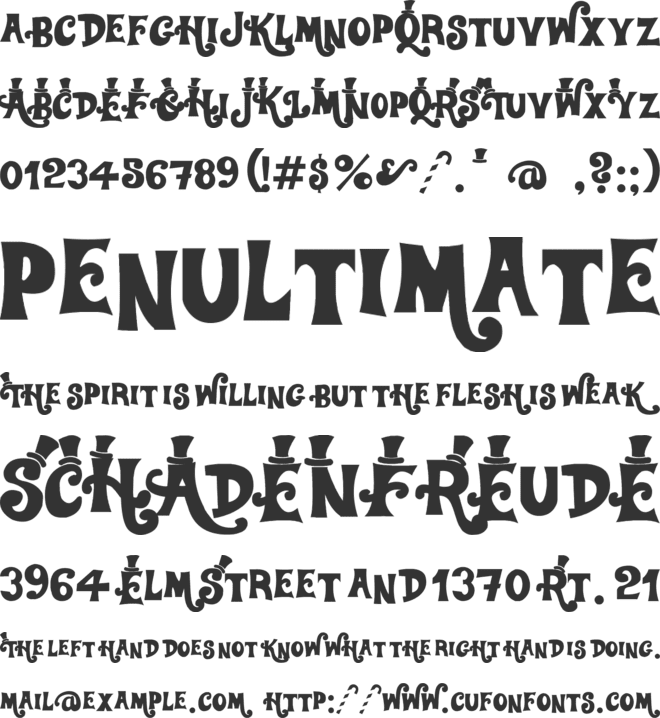 WillyWonka font preview