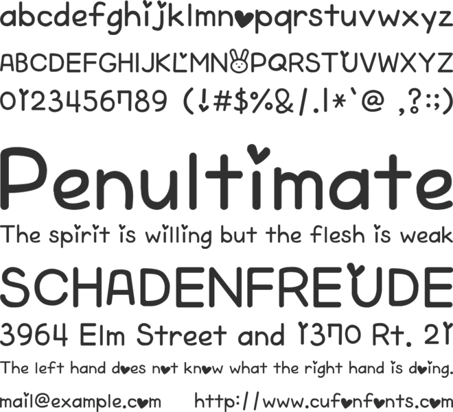 Cheeky Rabbit font preview