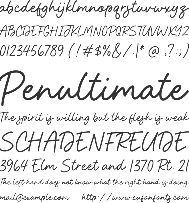 Fingerline font preview