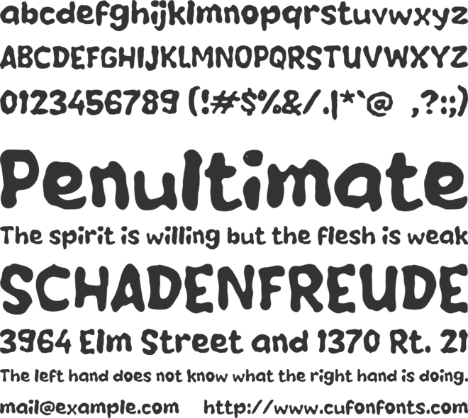 M Mlaku font preview