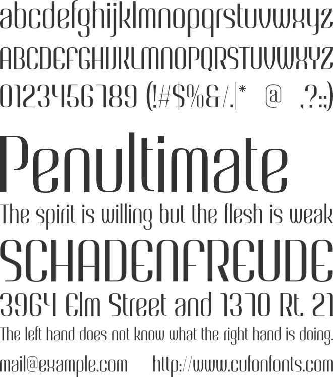 Angelia font preview