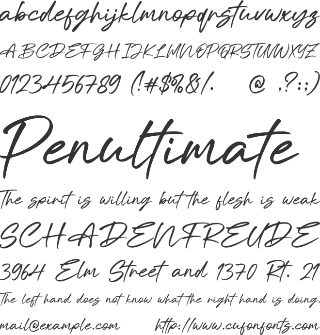 Callisten font preview