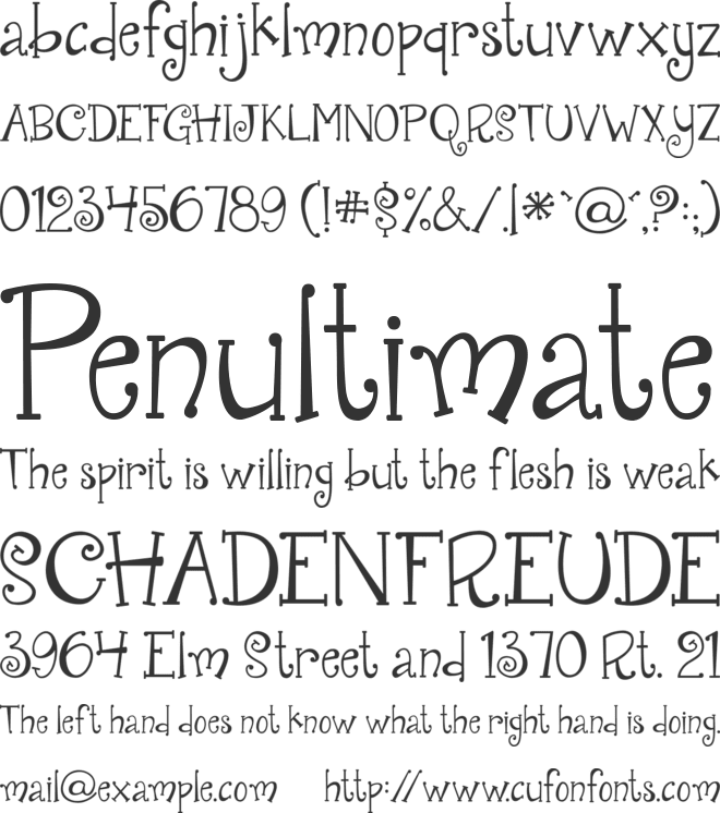 Janda Quirkygirl font preview