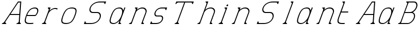 Aero Sans Thin Slant font