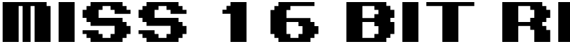 Miss 16 Bit Regular font
