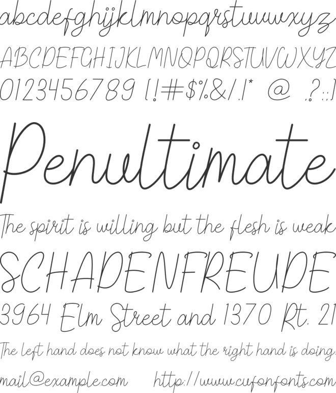 Westyou font preview