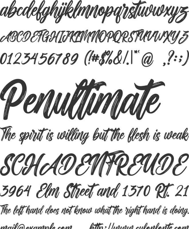 Milestone Brush font preview