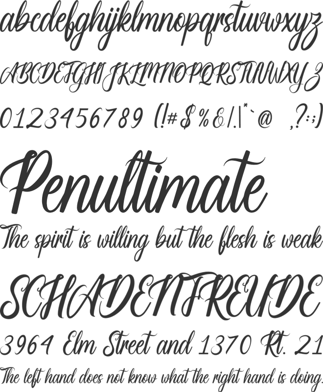 Paradise Love font preview