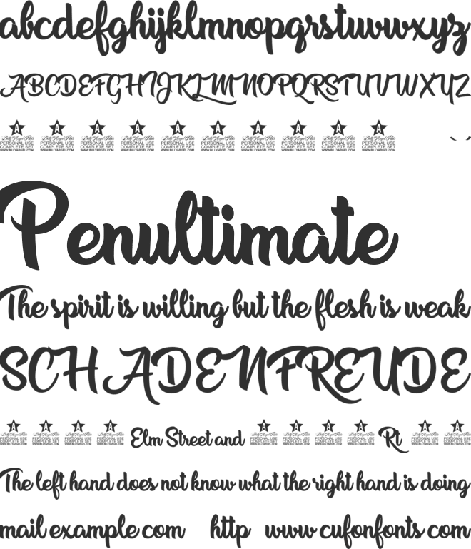 Vegan Yummy Personal Use font preview