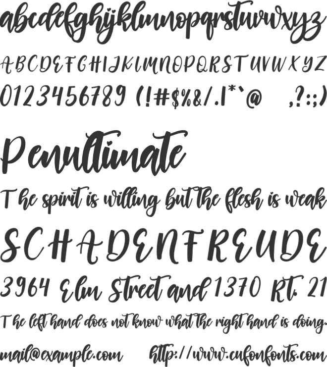 Momies font preview