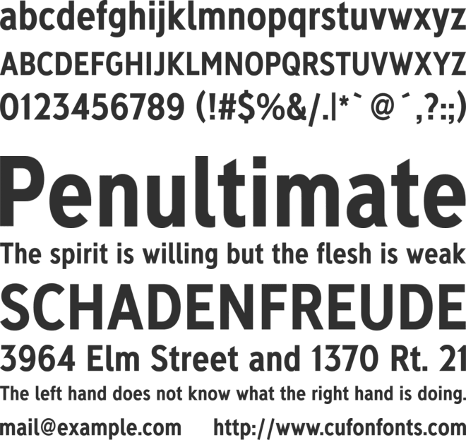 Deansgate Condensed font preview