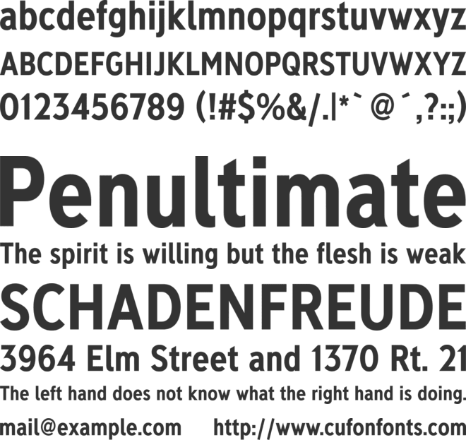 Deansgate Condensed font preview