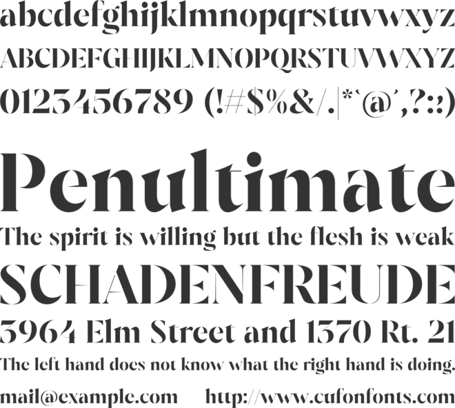 Lustrio font preview