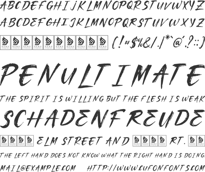 Klomang Brush font preview