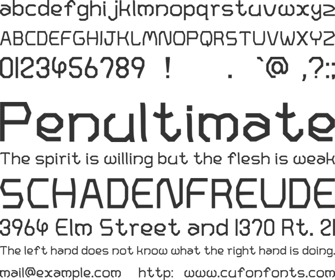 Rah font preview