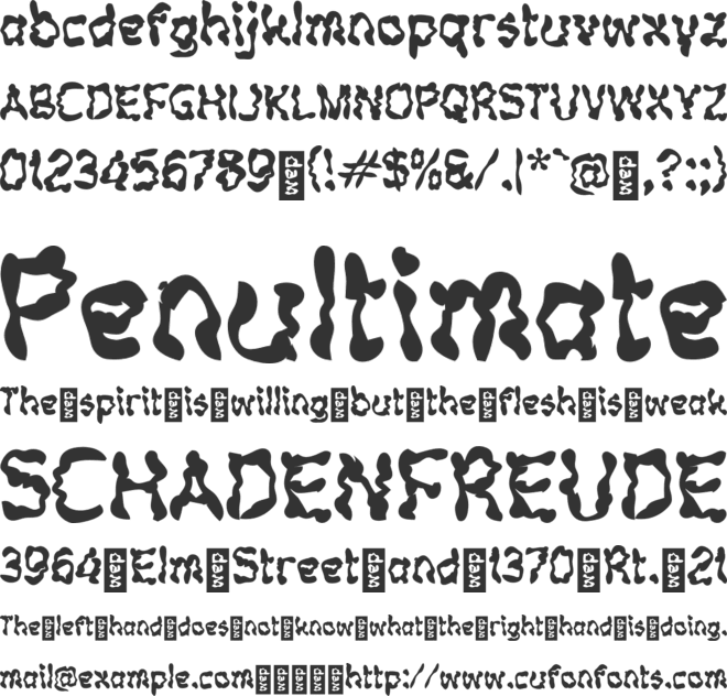 M Mogah font preview