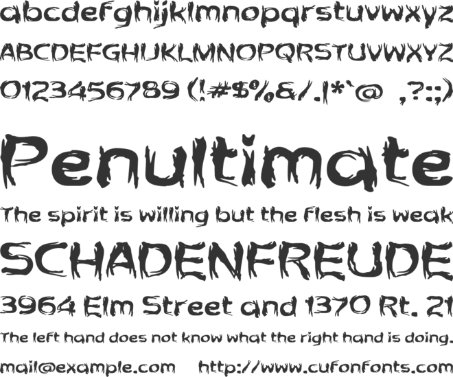 M Morian font preview