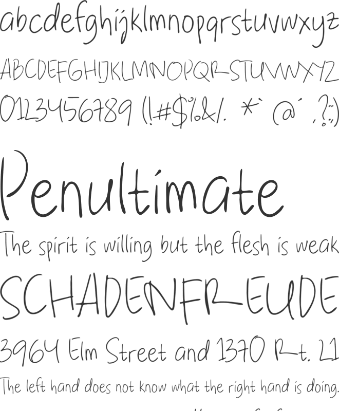 Note Saia font preview