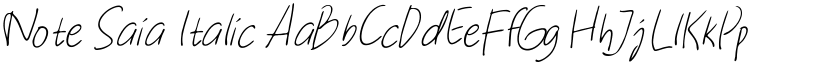 Note Saia Italic font