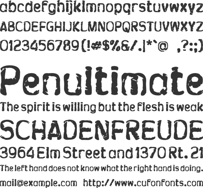 M Mutery font preview