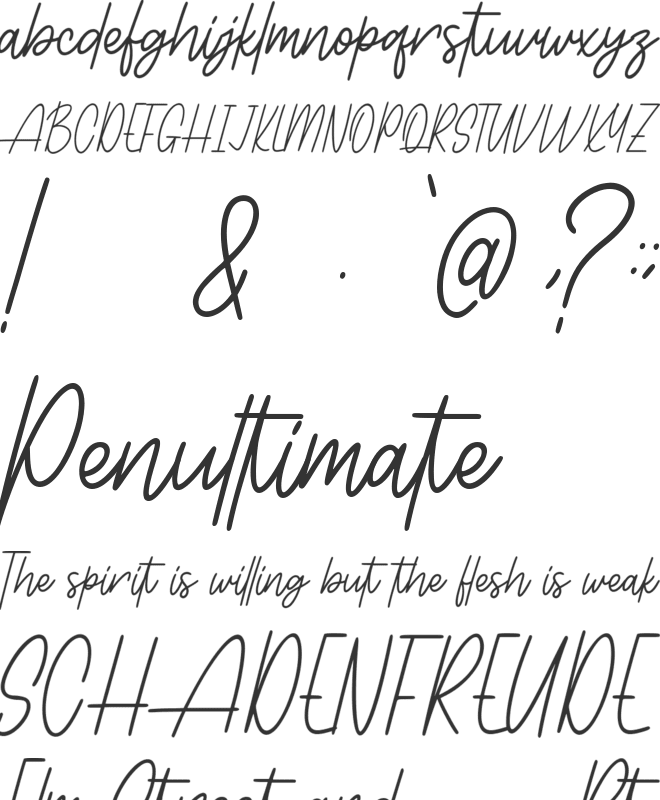 Hello Natalie font preview