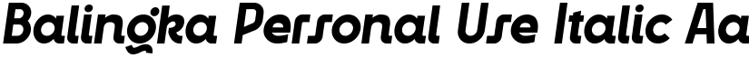 Balingka Personal Use Italic font
