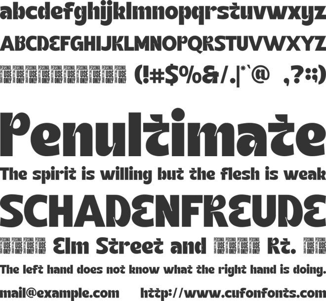 Kanisa Lucky PERSONAL_USE_ONLY font preview