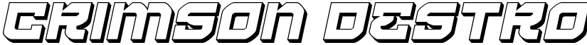 Crimson Destroyer 3D Italic Italic font