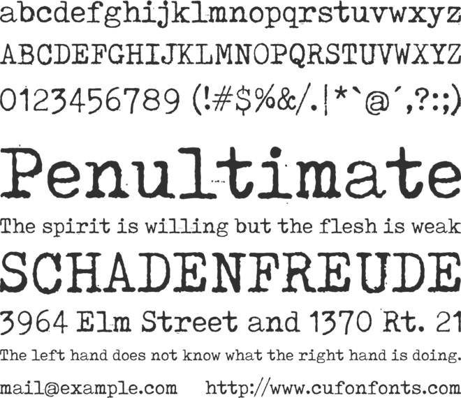 Tox Typewriter font preview