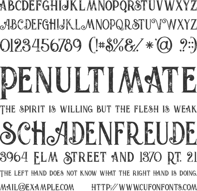 Valeria Bold Grunge font preview