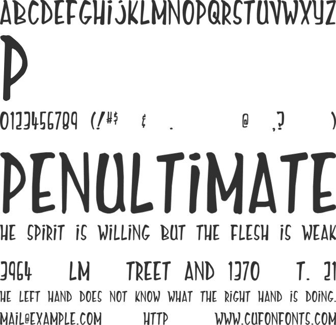 Mighty Tomato font preview
