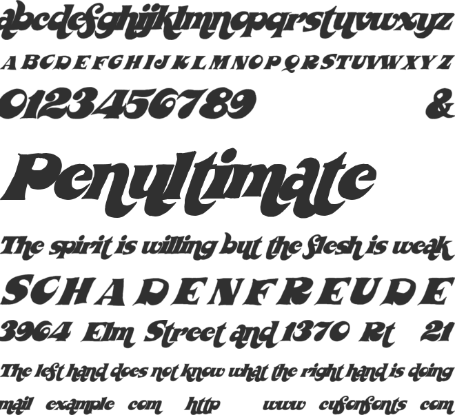 WickedSeventies font preview