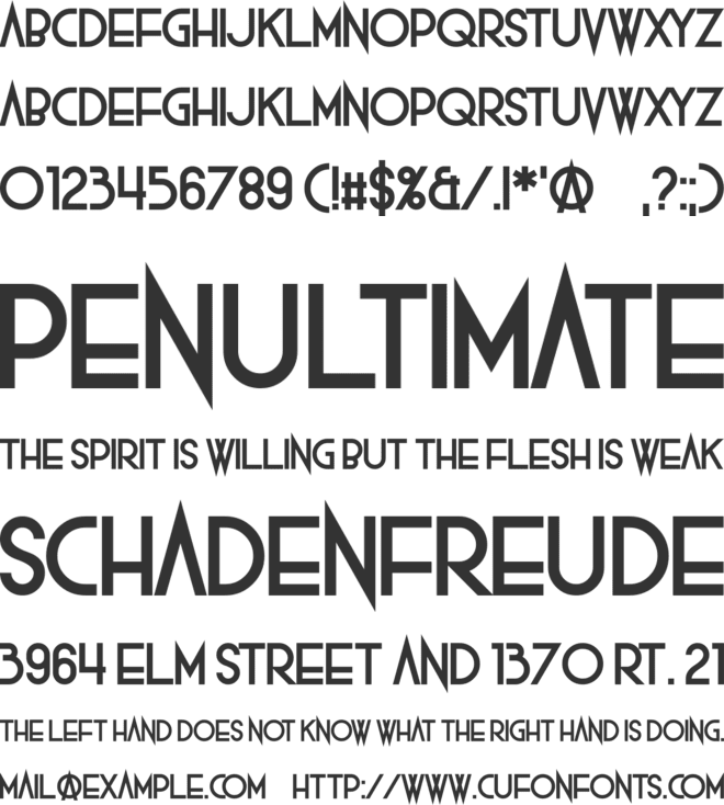 Rockout font preview
