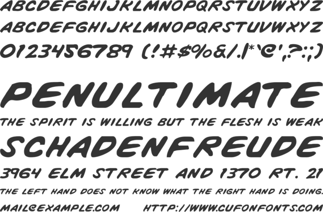Vigilante Notes font preview