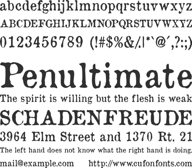 OldNewspaperTypes font preview