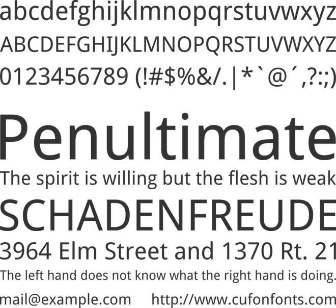 Droid Sans font preview