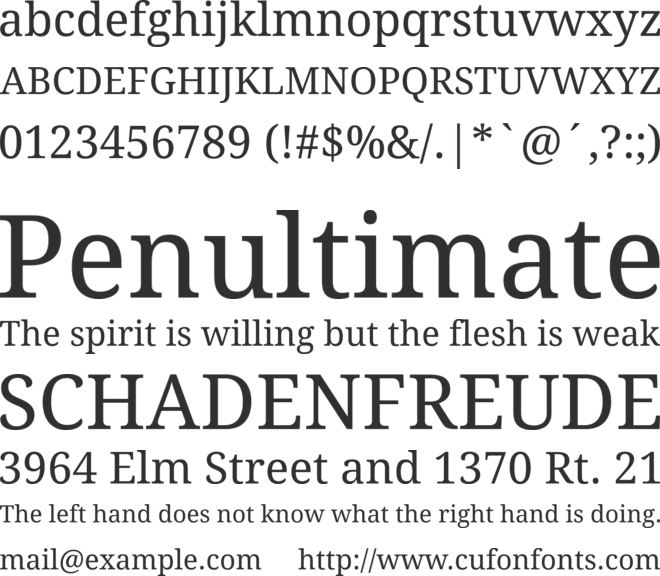 Droid Serif font preview