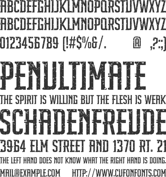 Darlothes Grunge font preview
