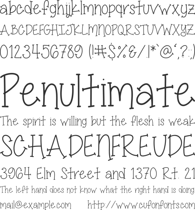 Miss Smarty Pants Skinny font preview