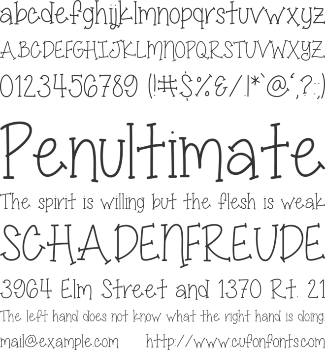 Miss Smarty Pants Skinny font preview