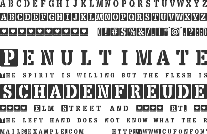 LOVE-BOX font preview