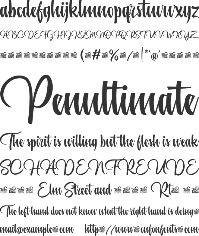 Almond Lattefay Trial font preview