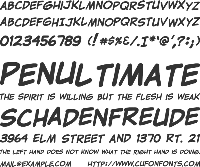 Clementine font preview