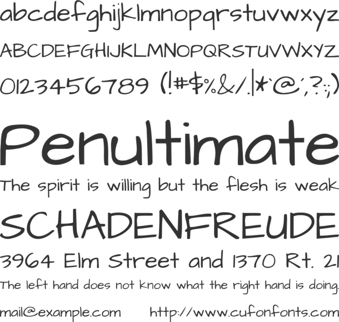 Architects Daughter font preview